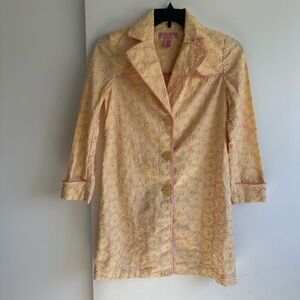 Bandolino Pastel Yellow Blazer with Pink Accents